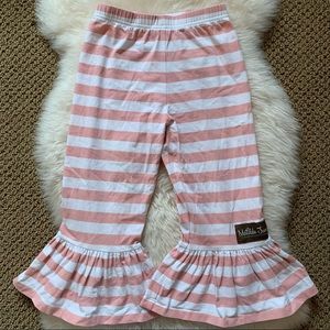 MJ pink striped big ruffle pants 4